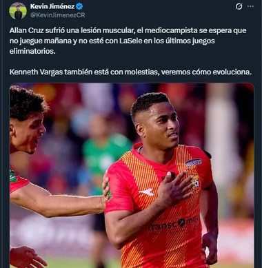 Kevin Jiménez en su cuenta oficial de X