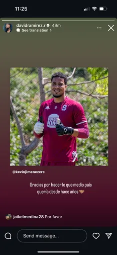 La historia de Ramírez y la respuesta de Medina (Instagram).