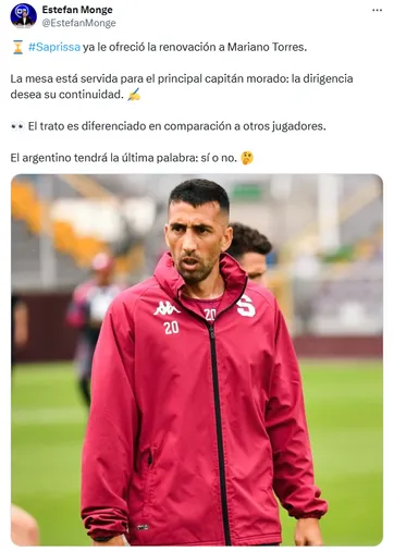 La información de Mariano Torres: ¿renovará o dirá adiós? (x.com)