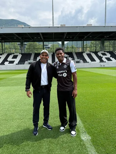 Mario Moncada junto a Dereck Moncada en Suiza. (