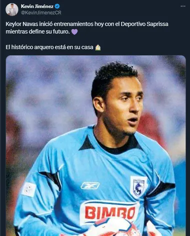 Kevin Jiménez sobre Keylor Navas en las redes sociales