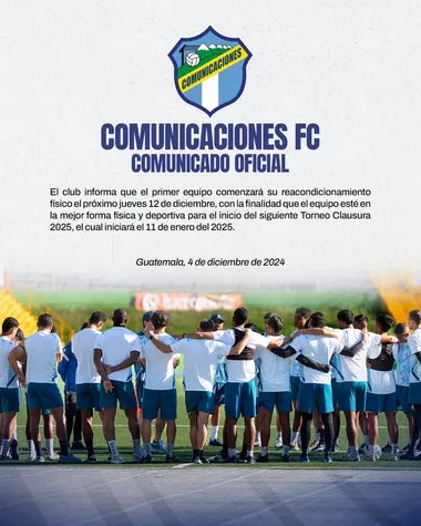 El comunicado oficial de Comunicaciones en sus redes sociales.