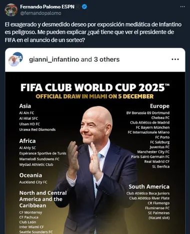 Fernando Palomo en su cuenta oficial de X.