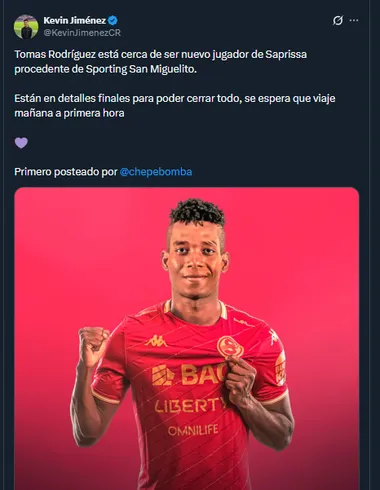 El periodista Kevin Jiménez en su cuenta oficial de X