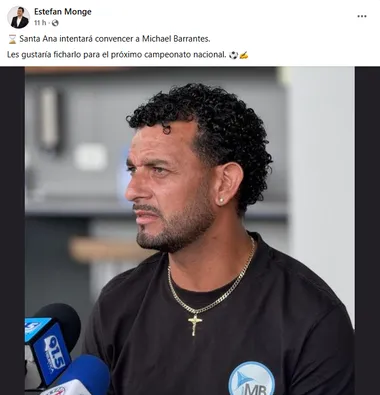 La información publicada por Monge sobre Michael Barrantes. (x.com)