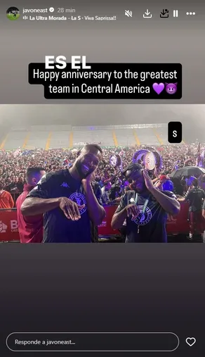  Javon East en sus redes sociales 