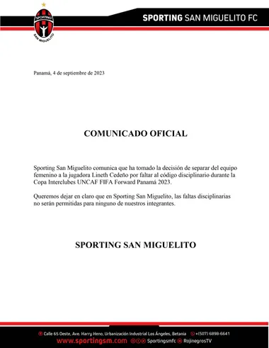 Comunicado oficial