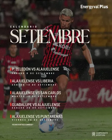 Alajuelense tiene un septiembre cargado. (
