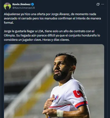Kevin Jiménez en su cuenta oficial de X