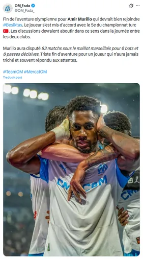 El anuncio que llegó desde el Olympique Marsella. (X.com)