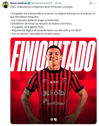 La información de Kevin Jiménez. (X.com)