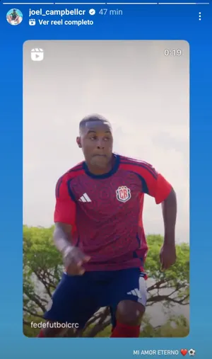 Historia de Joel Campbell en Instagram