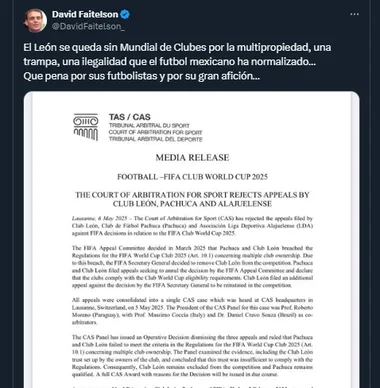 David Faitelson en su cuenta oficial de X.