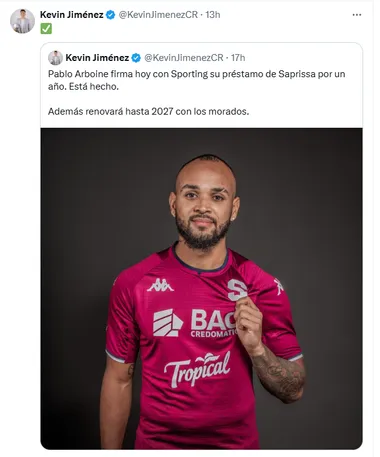 La información de Kevin Jiménez. (X.com)