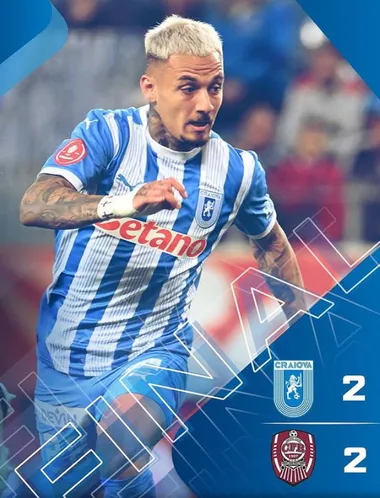 El equipo de Carlos Mora empató 2-2 (U- Craiova).