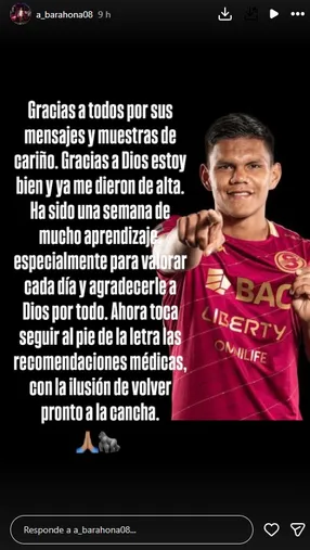 Mensaje de Alberth Barahona