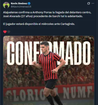 Kevin Jiménez en su cuenta oficial de X