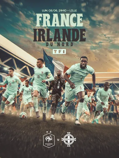 Francia pone en el afiche delk partido de hoy a Mbappé. (@equipedefrance)