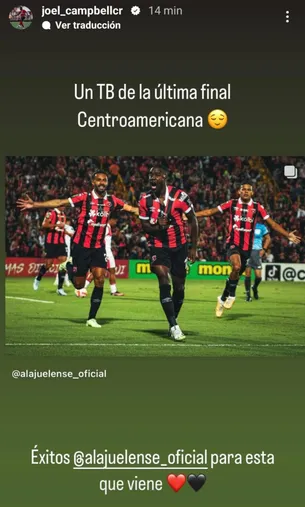 El mensaje de Campbell para Alajuelense (LDA).