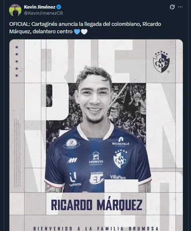 Kevin Jiménez en su cuenta oficial de X.