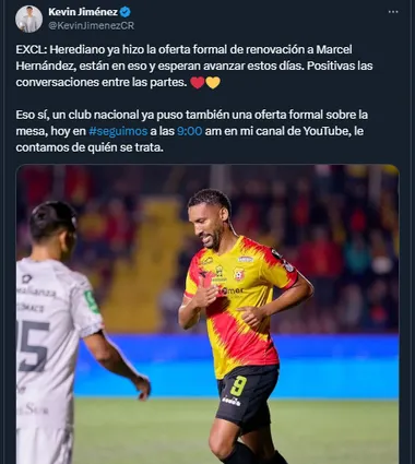 Kevin Jiménez en su cuenta oficial de X