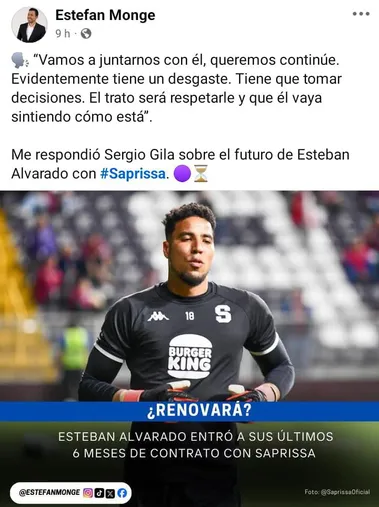 Esteban Alvarado registra 25 vallas invictas en 53 partidos partidos en su segunda etapa en Saprissa. (