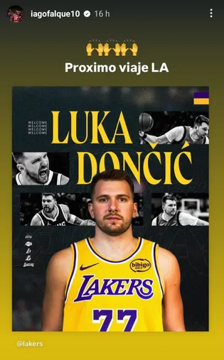 La publicación de Iago Falque (Instagram).