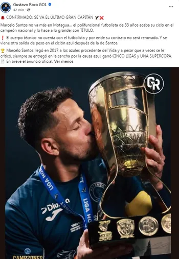 Marcelo Santos no seguirá en Motagua, informa Gustavo Roca
