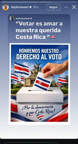 Keylor Navas en sus redes sociales sobre las elecciones en Costa Rica