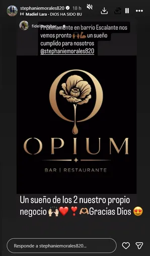 Eta es la storie que subió Fidel y compartió su esposa. (Instagram)