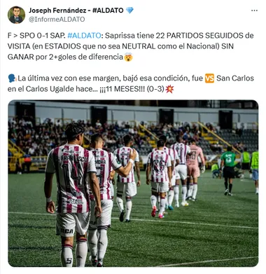 La deuda de Saprissa que puede costarle caro. (X.com)