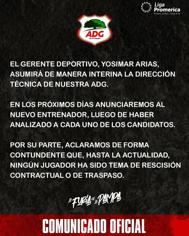 El comunicado publicado por Guanacasteca. (Instagram)