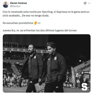 Daniel Jim´nez fue tajante con el futuro de Vladimir Quesada. (X.com)