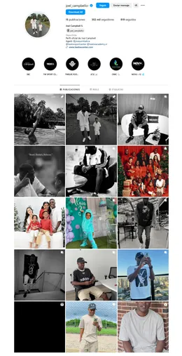 Así luce su Instagram tras borrar sus fotos como jugador de fútbol. (Instagram)