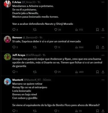 Algunos comentarios de los aficionados de Saprissa.