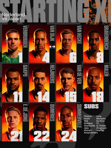 Los once elegidos por Koeman para jugar vs. Japón (Instaggram).