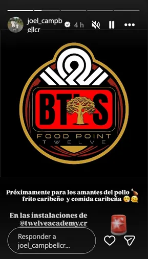 El anuncio de Joel Campbell en sus redes sociales. (