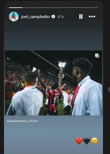 Joel Campbell en sus redes sociales