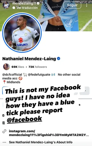 La publicación de Nathaniel Méndez-Laing en sus redes sociales. (