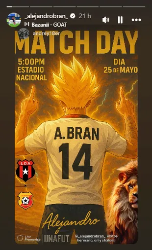 Alejandro Bran en su redes