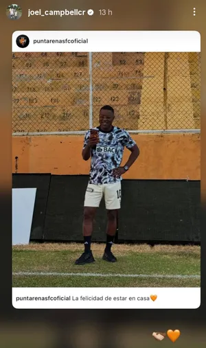 Joel Campbell en sus redes sociales 
