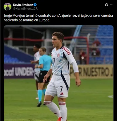 Kevin Jiménez en su cuenta oficial de X