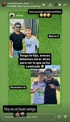 El posteo de Michael Barrantes en Instagram.
