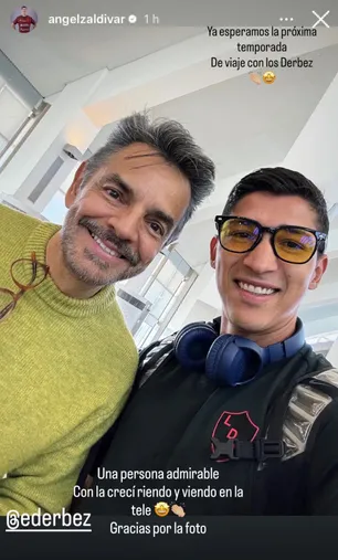 Ángel Zaldívar se sacó una foto con Eugenio Derbez. (