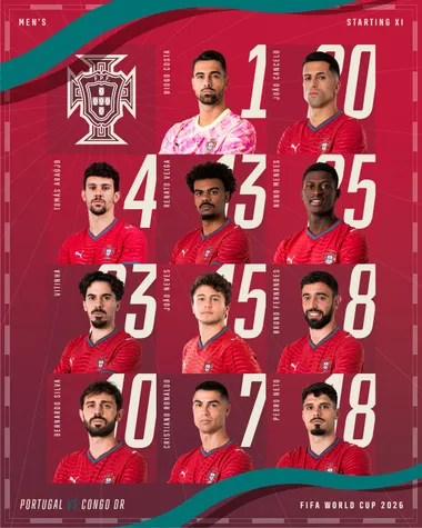 El 11 de Portugal ante Congo.