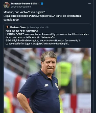 Fernando Palomo en su cuenta oficial de X.