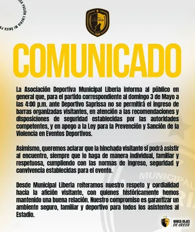 El comunicado de Liberia.