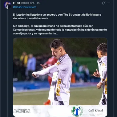 Periodista Byron Oliva en su cuenta oficial de X