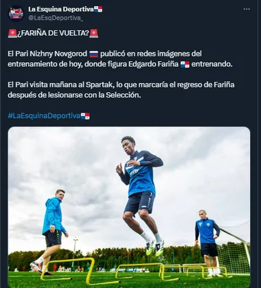 Edgardo Fariña entrenando con su club
