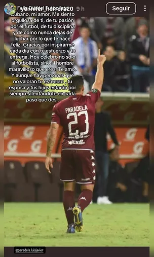 La publicación de la esposa de Luis Paradela. (